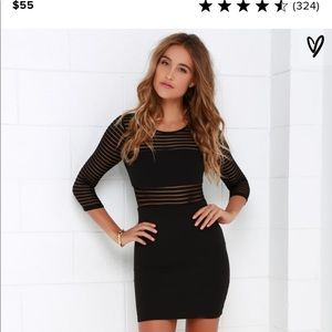 Lulus Perfect Mesh Black Bodycon Dress